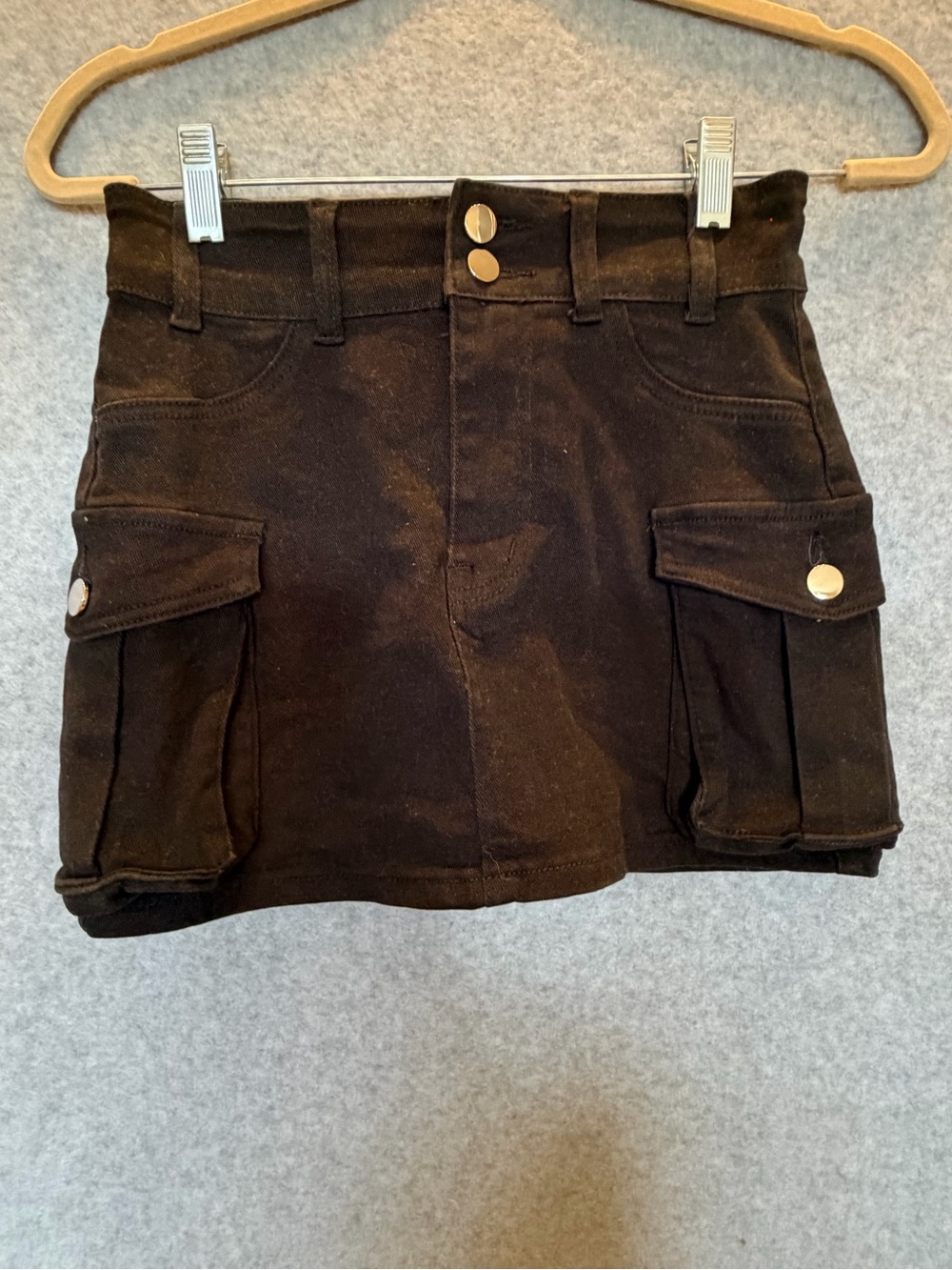 Indie Sleaze Cargo Mini Skirt Black Size XS